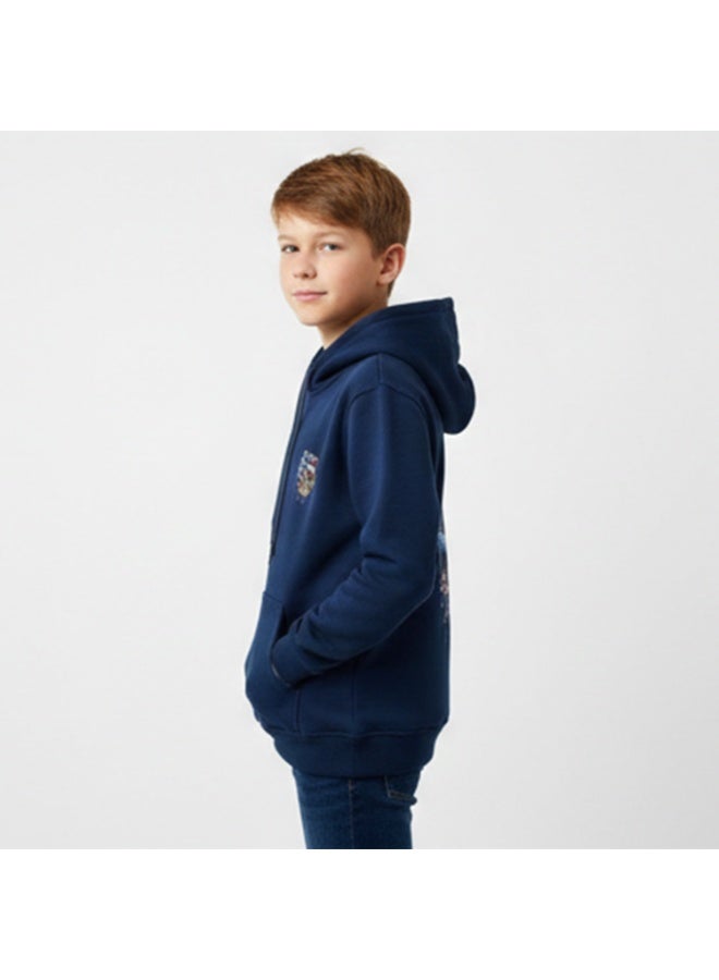 Caesar Milton boys' winter hoodie with prints on the chest and back - Image 2
